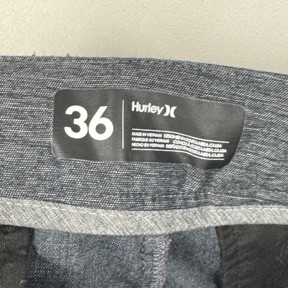 Hurley Dri-Fit Breathe Performance Shorts Sz 36 Gray Wicking Cotton Blend Hybrid - Picture 7 of 9
